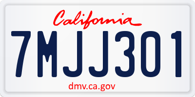 CA license plate 7MJJ301