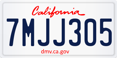 CA license plate 7MJJ305