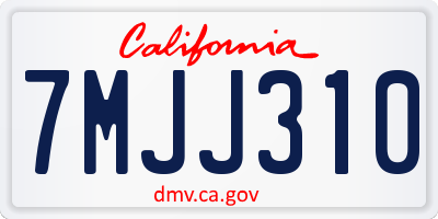 CA license plate 7MJJ310