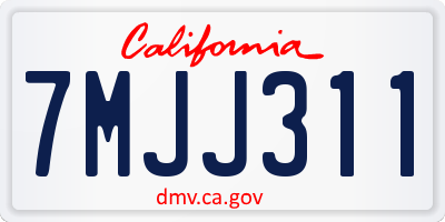 CA license plate 7MJJ311