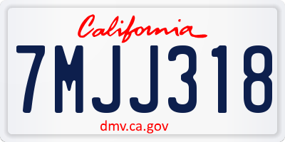 CA license plate 7MJJ318