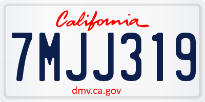 CA license plate 7MJJ319