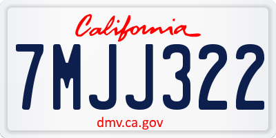 CA license plate 7MJJ322