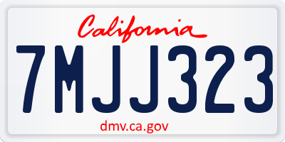 CA license plate 7MJJ323