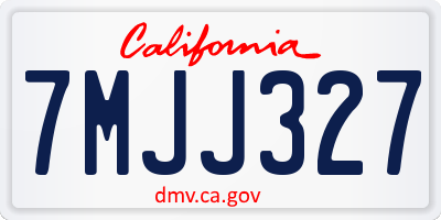 CA license plate 7MJJ327