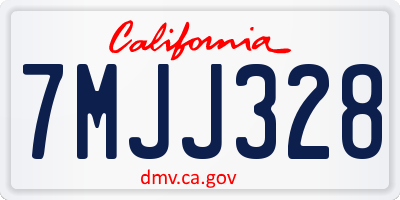 CA license plate 7MJJ328