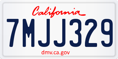 CA license plate 7MJJ329