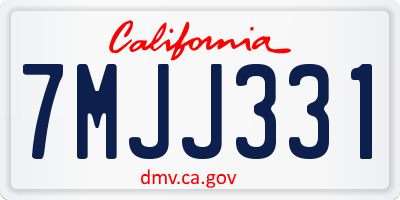 CA license plate 7MJJ331
