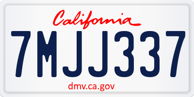 CA license plate 7MJJ337