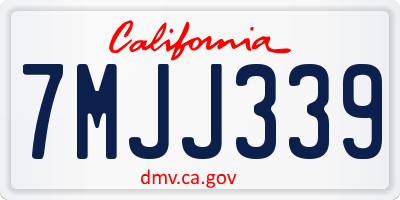 CA license plate 7MJJ339