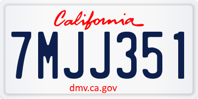 CA license plate 7MJJ351