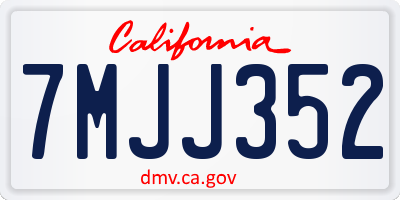 CA license plate 7MJJ352