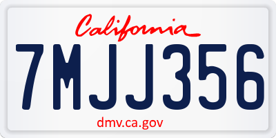 CA license plate 7MJJ356