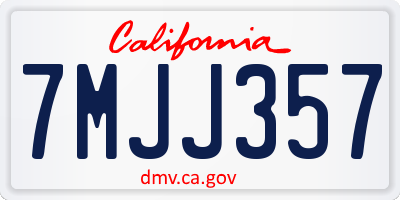 CA license plate 7MJJ357