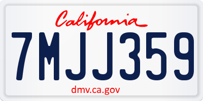 CA license plate 7MJJ359