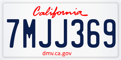 CA license plate 7MJJ369