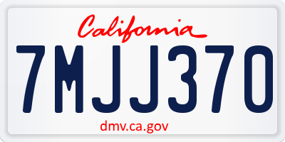 CA license plate 7MJJ370