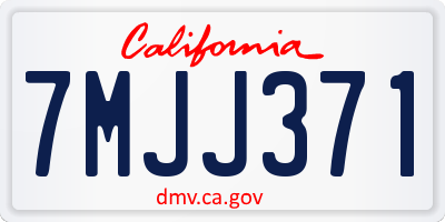CA license plate 7MJJ371