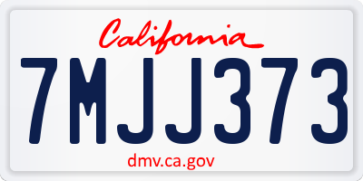 CA license plate 7MJJ373
