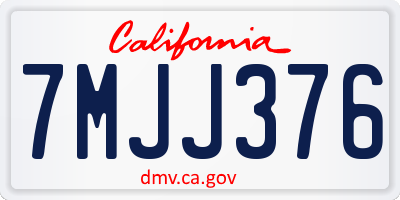 CA license plate 7MJJ376