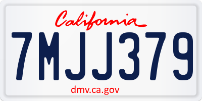 CA license plate 7MJJ379