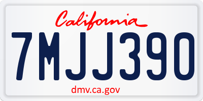 CA license plate 7MJJ390