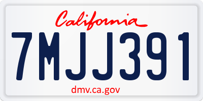 CA license plate 7MJJ391