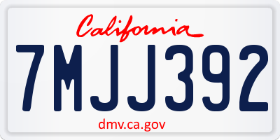 CA license plate 7MJJ392