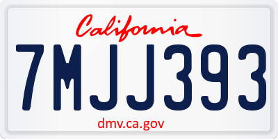 CA license plate 7MJJ393