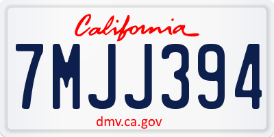 CA license plate 7MJJ394