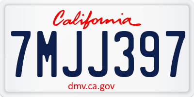 CA license plate 7MJJ397