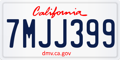 CA license plate 7MJJ399