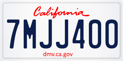 CA license plate 7MJJ400
