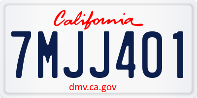 CA license plate 7MJJ401
