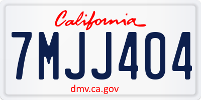 CA license plate 7MJJ404