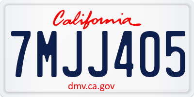 CA license plate 7MJJ405