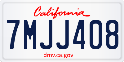 CA license plate 7MJJ408