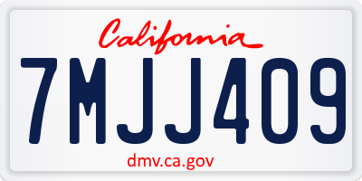 CA license plate 7MJJ409