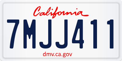 CA license plate 7MJJ411