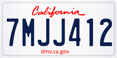 CA license plate 7MJJ412