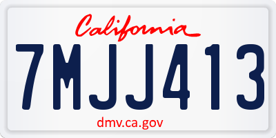 CA license plate 7MJJ413
