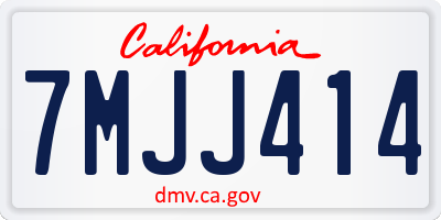 CA license plate 7MJJ414