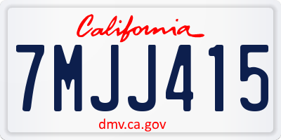 CA license plate 7MJJ415