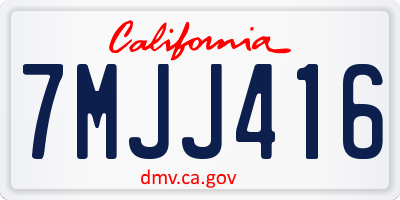 CA license plate 7MJJ416
