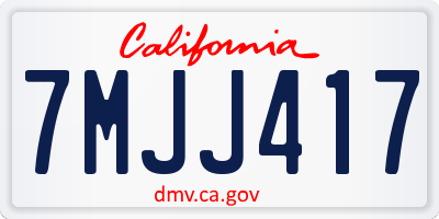 CA license plate 7MJJ417