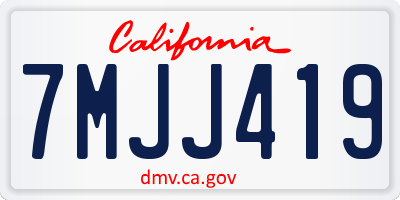 CA license plate 7MJJ419