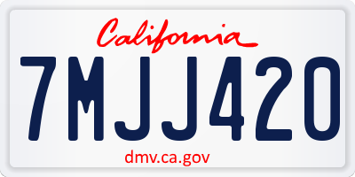 CA license plate 7MJJ420