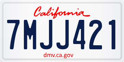 CA license plate 7MJJ421