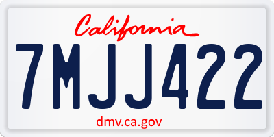 CA license plate 7MJJ422