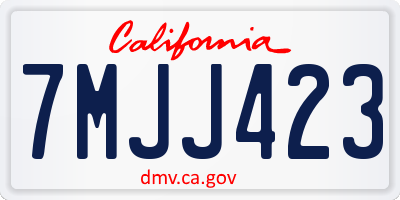 CA license plate 7MJJ423